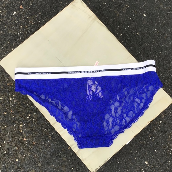 4 pair Victoria Secret Blue Purple set lace OS - Picture 2 of 11